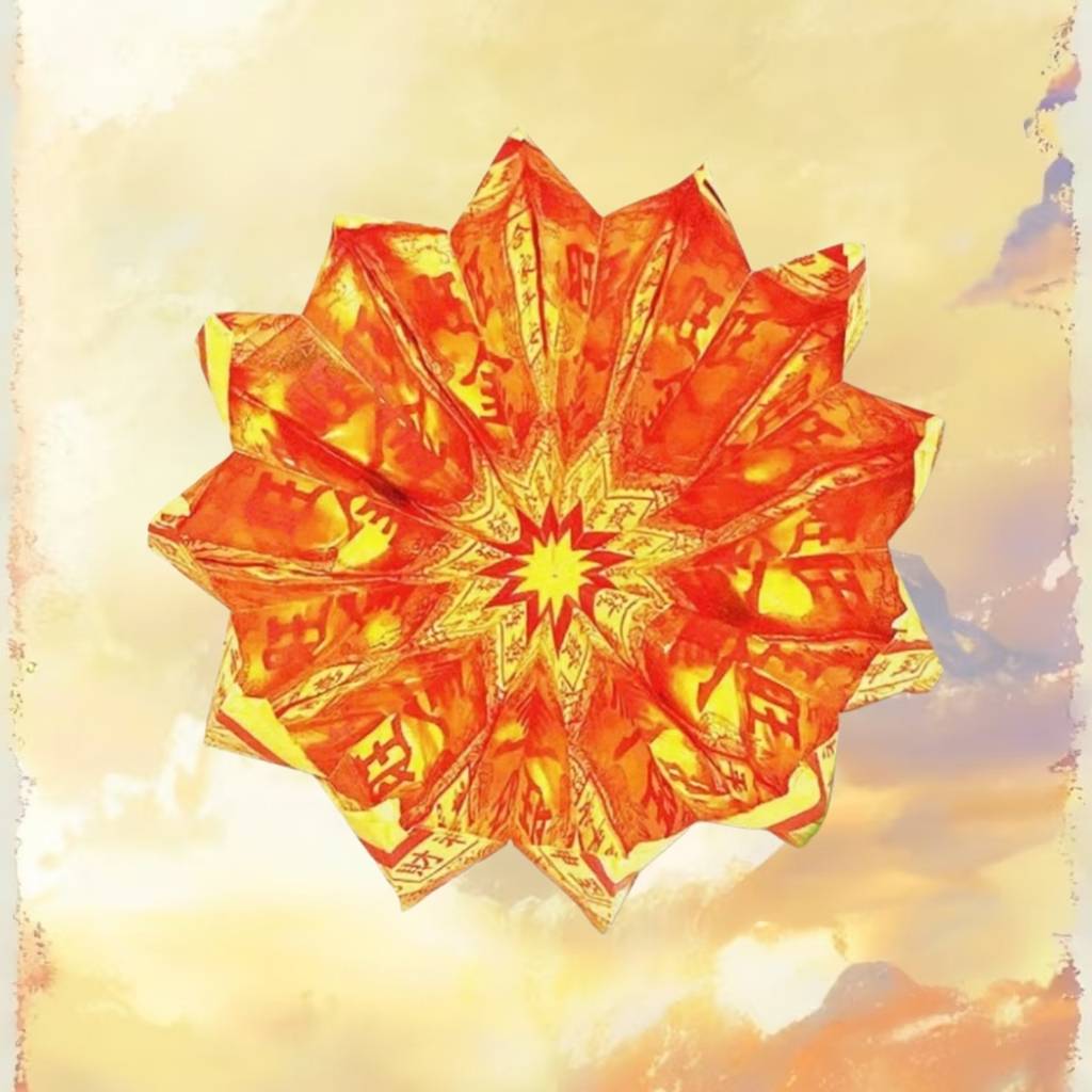 H69 Golden Lotus (Traditional Paper Craft)