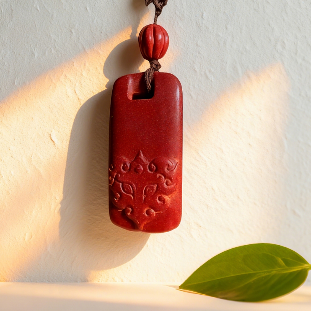 H112 Pendant Necklace: Cinnabar Auspicious Beast